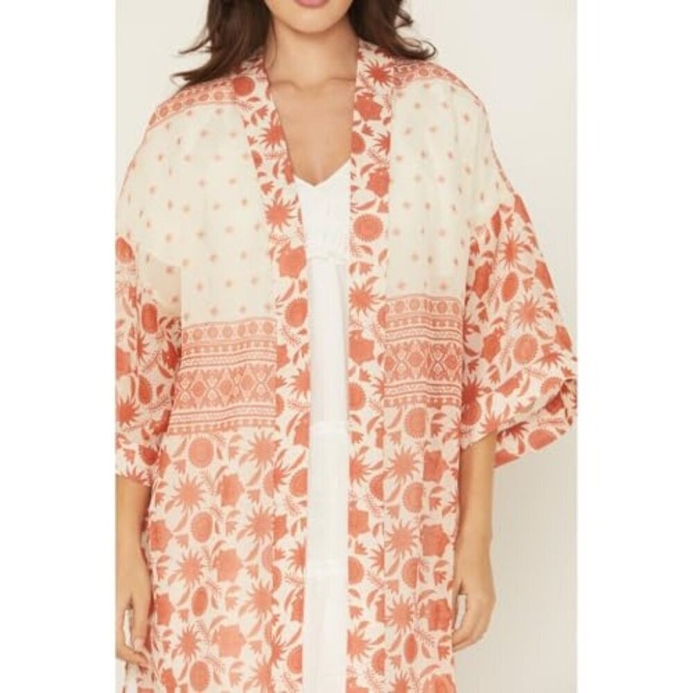 Ariat Women's Sheer Paige Duster Cardigan Senora Border Print 10060385